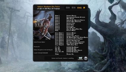 Sekiro: Shadows Die Twice трейнер - v1.04 +24 Trainer